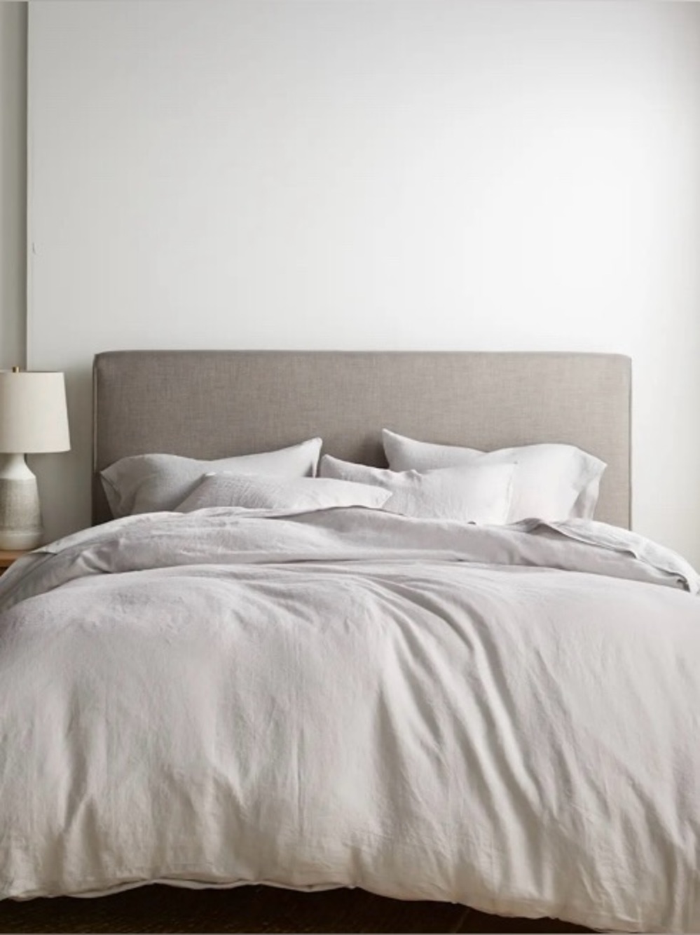 Quince Queen European Linen Duvet Cover - Light Grey
